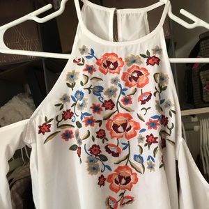 Abercrombie Cold Shoulder Floral Blouse